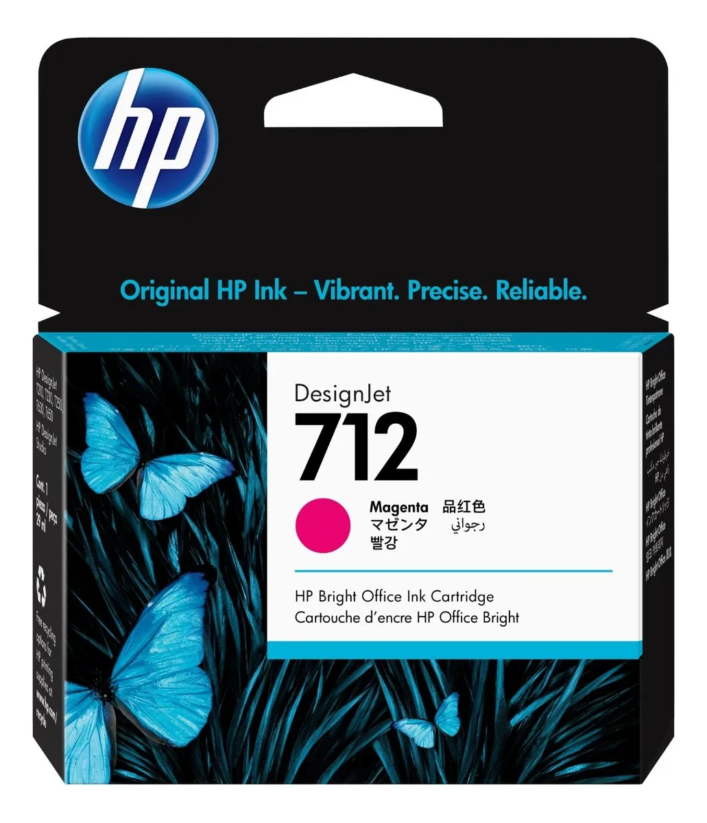 KIT TINTA HP 712 ORIGINAL 38ML NEGRO Y 29ML COLORES - 5
