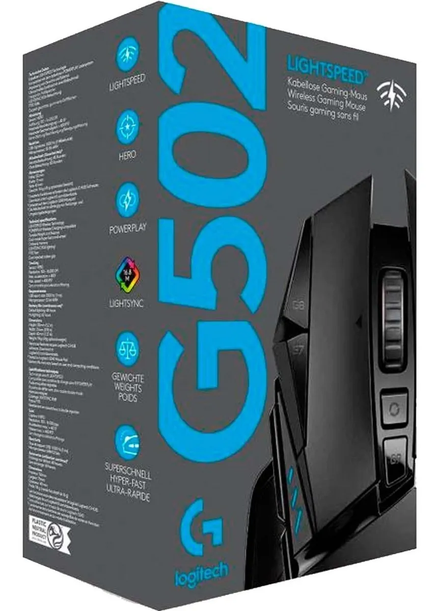 MOUSE LOGITECH G502 LIGHTSPEED WIRELEES GAMING COLOR NEGRO - 5
