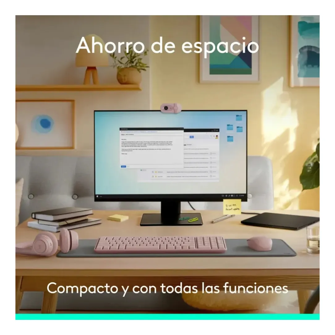 LOGITECH KIT TECLADO K250 Y MOUSE M196 INALÁMBRICO ROSA - 3