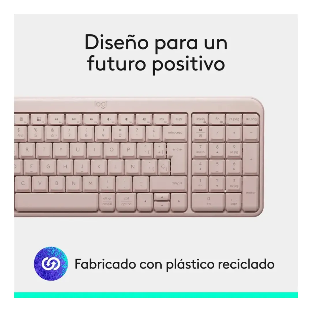 LOGITECH KIT TECLADO K250 Y MOUSE M196 INALÁMBRICO ROSA - 4