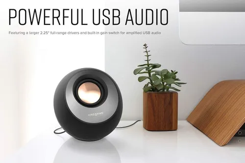 PARLANTES PC CREATIVE PEBBLE V3 2.0 BLUETOOTH 5.0 NEGRO USB-C 8W - 2