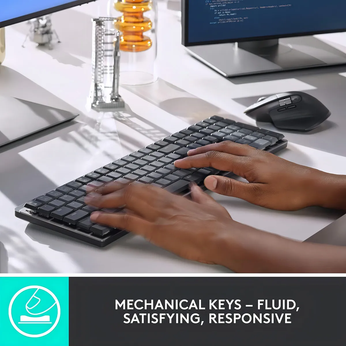 TECLADO MECÁNICO INALÁMBRICO LOGITECH MX MECHANICAL DE TAMAÑO COMPLETO - 3