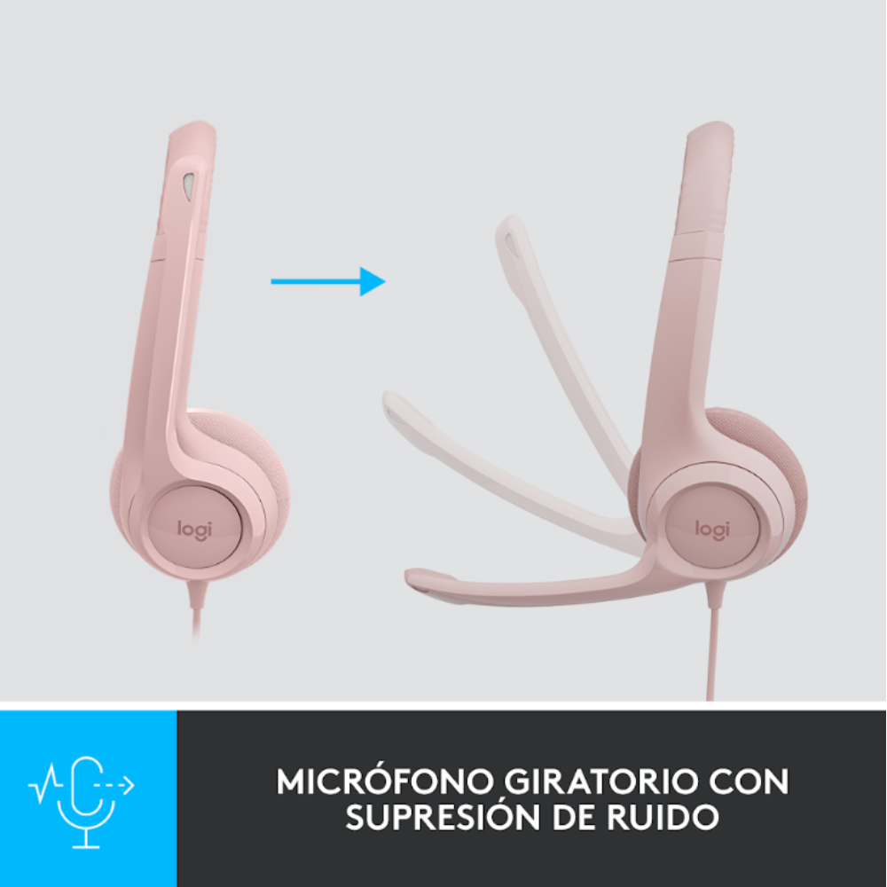AUDIFONO CON MICROFONO LOGITECH H390 USB BLANCO - 3