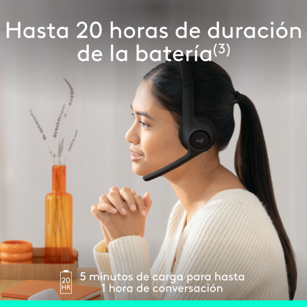 AUDIFONOS INALÁMBRICOS LOGITECH ZONE 300 BLUETOOTH NEGRO - 5