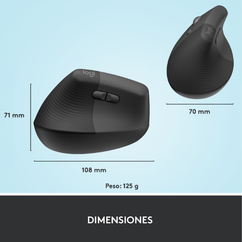 MOUSE LOGITECH LIFT VERTICAL ERGONOMIC WIRELESS BT ROSADO - 10