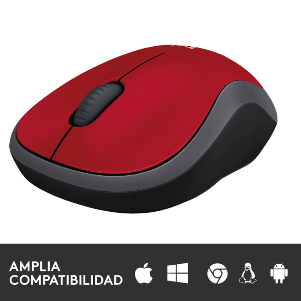 MOUSE LOGITECH M185 NANO WIRELESS ROJO - 5