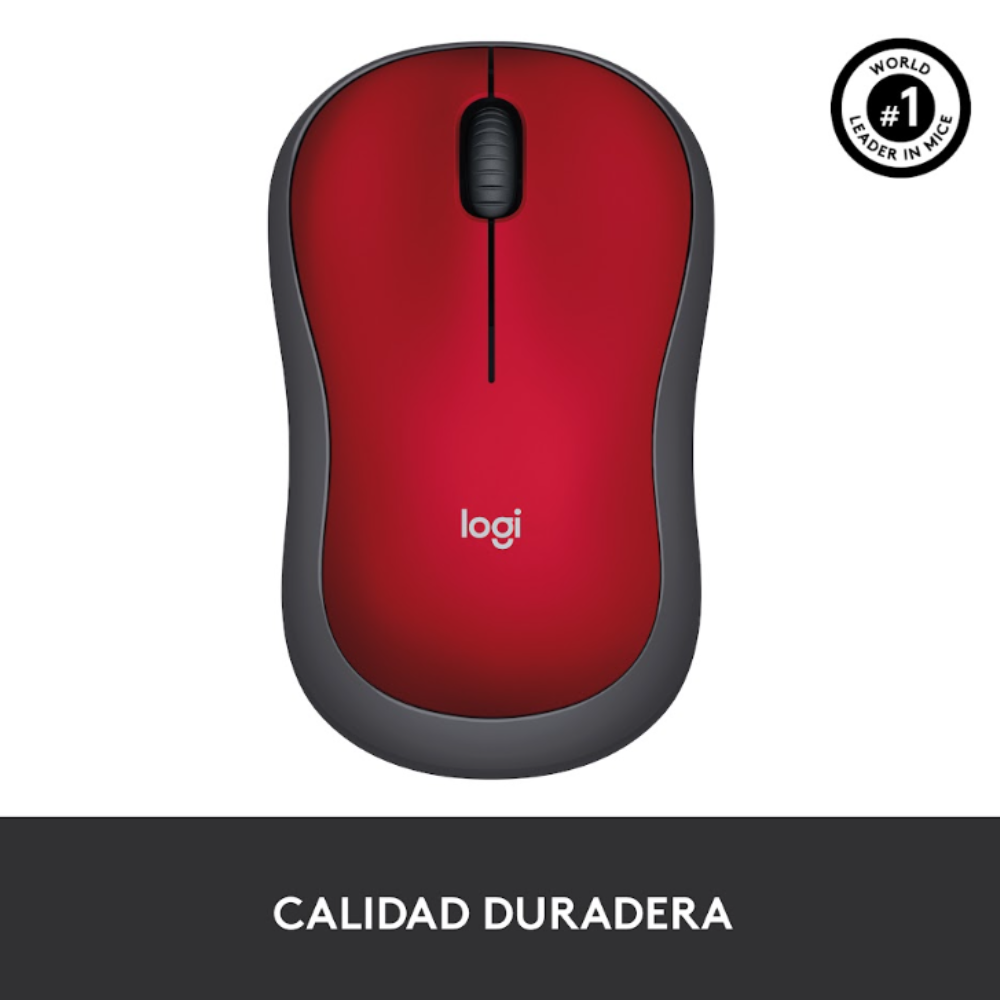 MOUSE LOGITECH M185 NANO WIRELESS ROJO - 7