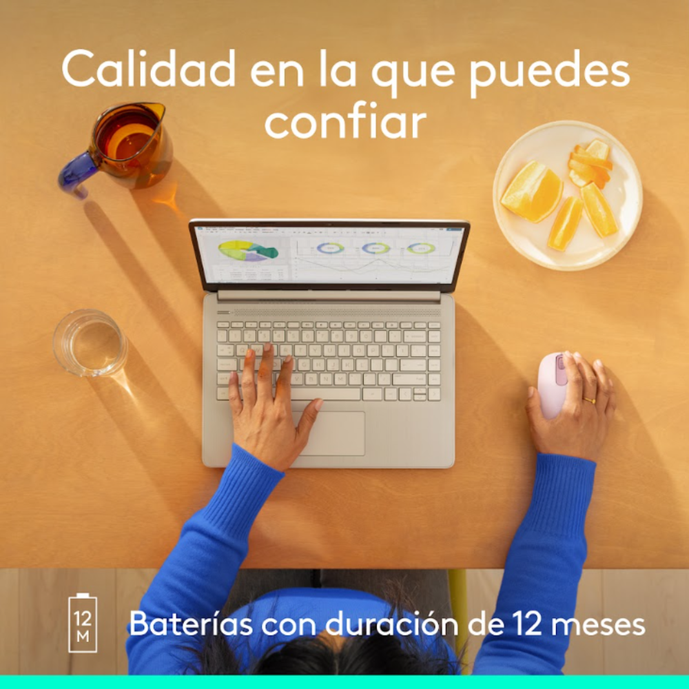 MOUSE LOGITECH M196 BLUETOOTH ROSADO - 6