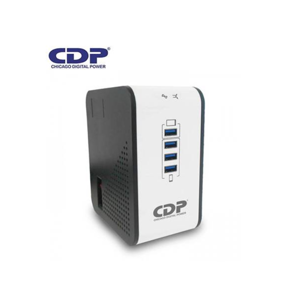 ESTABILIZADOR CDP 1000VA (500W) R2CU-AVR1008I 4-USB 8 TOMAS 220V - 1