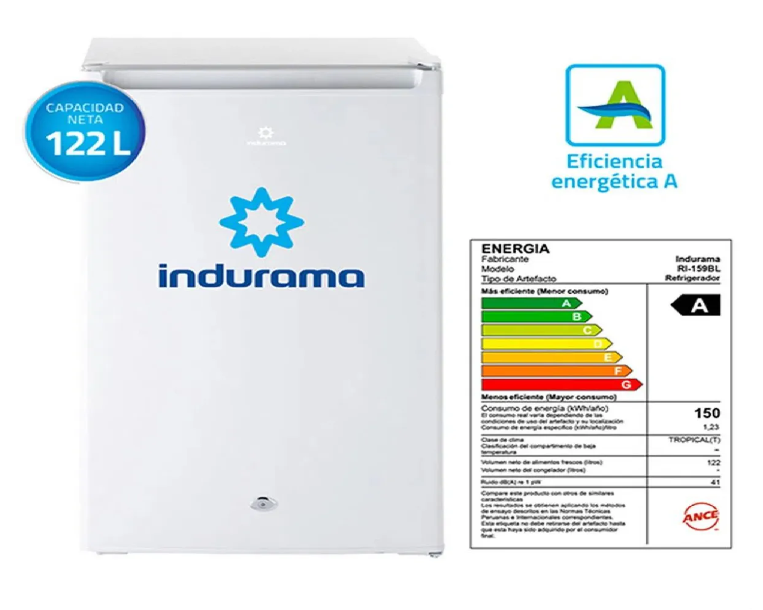 FRIGOBAR INDURAMA RI-159BL 122 LITROS - 1