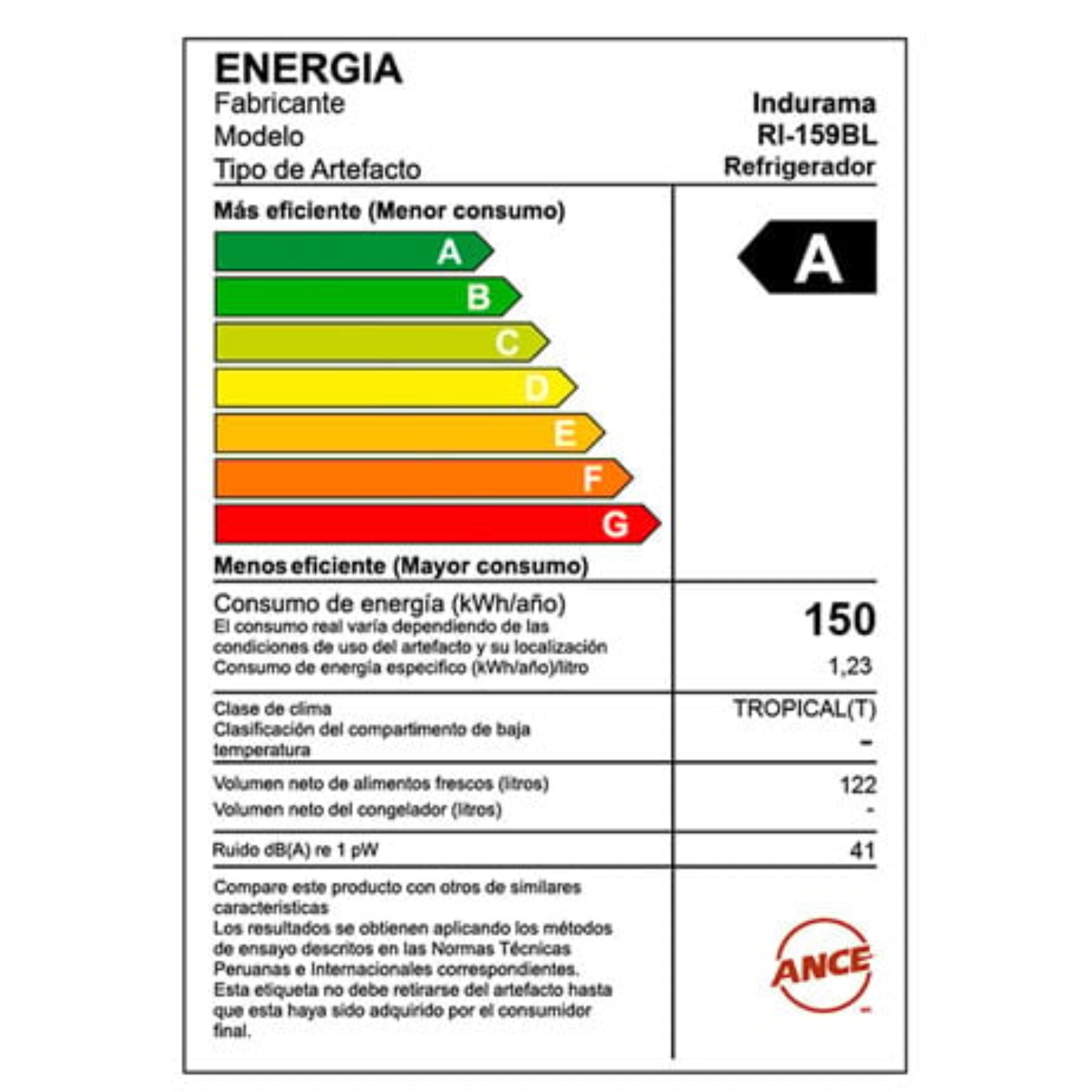 FRIGOBAR INDURAMA RI-159BL 122 LITROS - 6