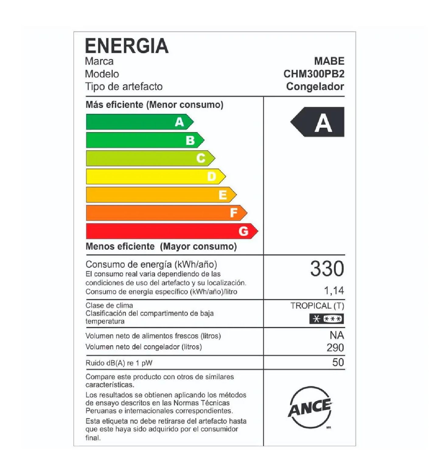 CONGELADOR MABE CHM300PB2 300LT FROST BLANCO - 2