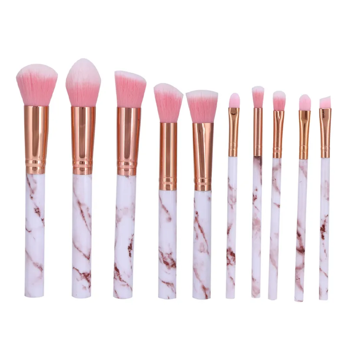 SET BROCHAS 10 UNIDADES MAQUILLAJE ROSA - 1