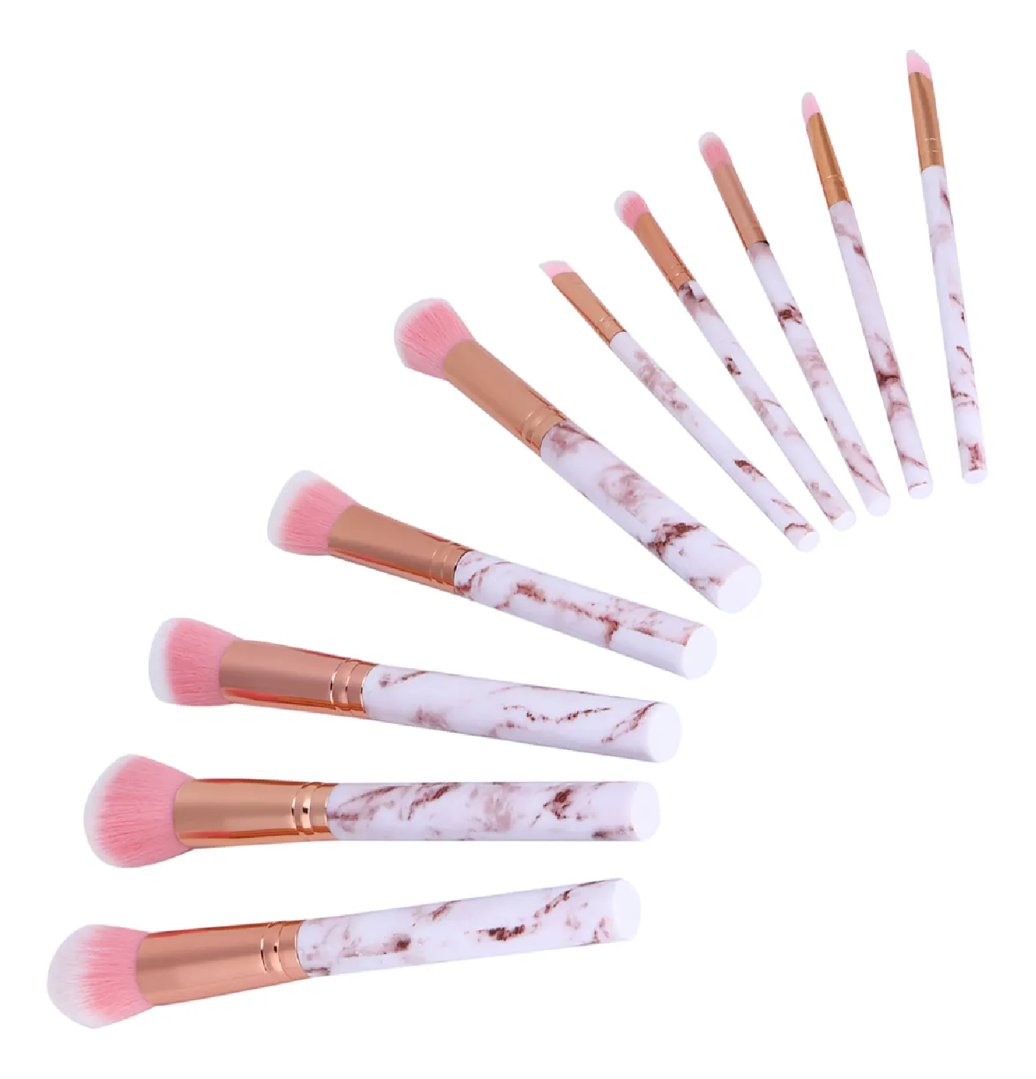 SET BROCHAS 10 UNIDADES MAQUILLAJE ROSA - 2