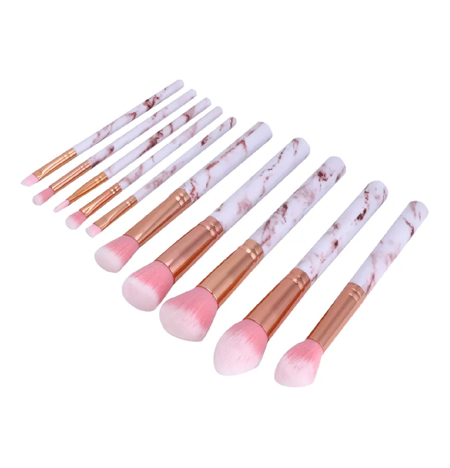 SET BROCHAS 10 UNIDADES MAQUILLAJE ROSA - 4