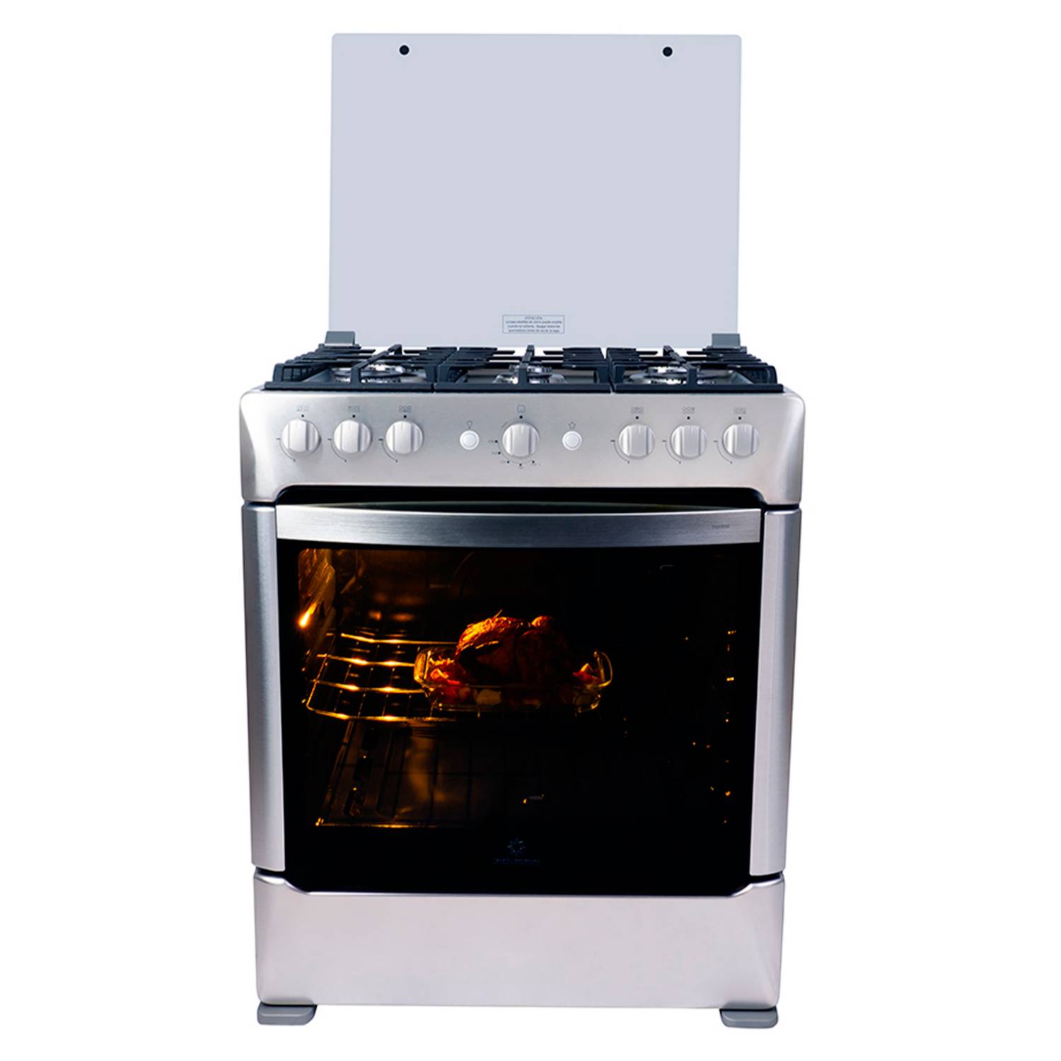COCINA A GAS INDURAMA 6 HORNILLAS PARMA ZAFIRO CROMA - 2