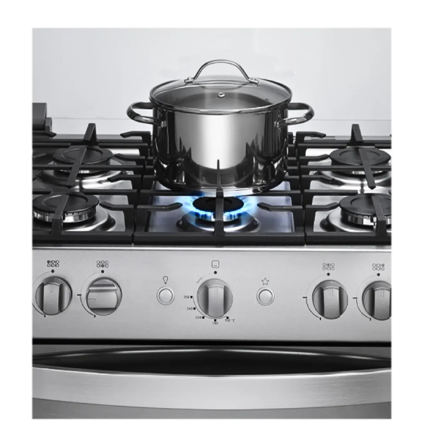 COCINA A GAS INDURAMA 6 HORNILLAS PARMA ZAFIRO CROMA - 5