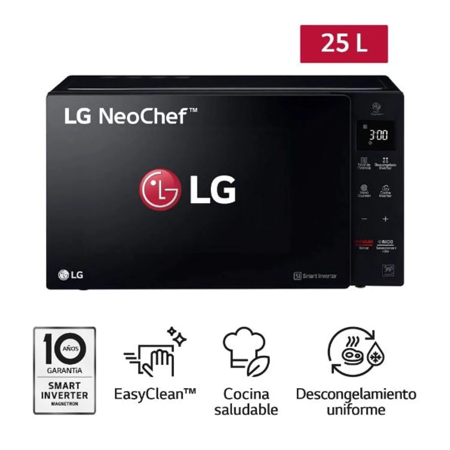 HORNO MICROONDAS LG MS2536GIS 25L NEGRO - 1