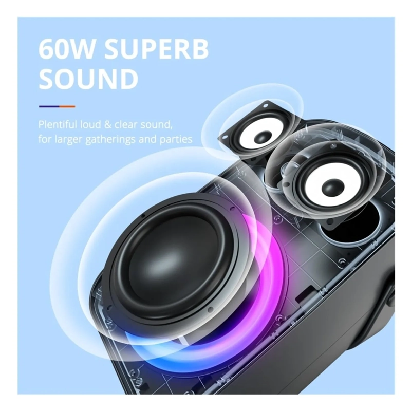 Parlante Bluetooth Tronsmart Halo 100 Sonido 60W y Efectos de Luz RGB - 3