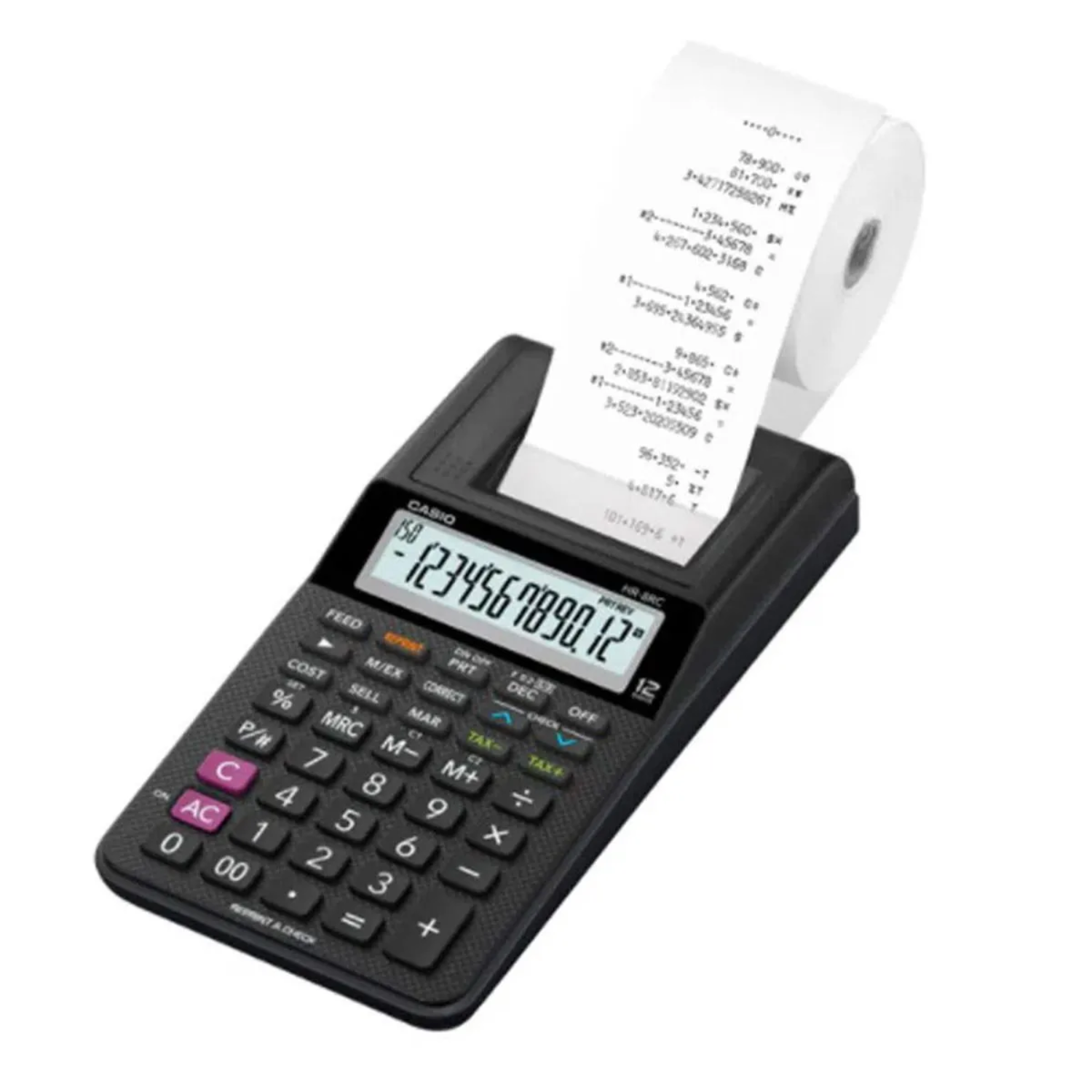 Calculadora Casio HR-8RC con Wincha 12 Dígitos (Negro) - 2