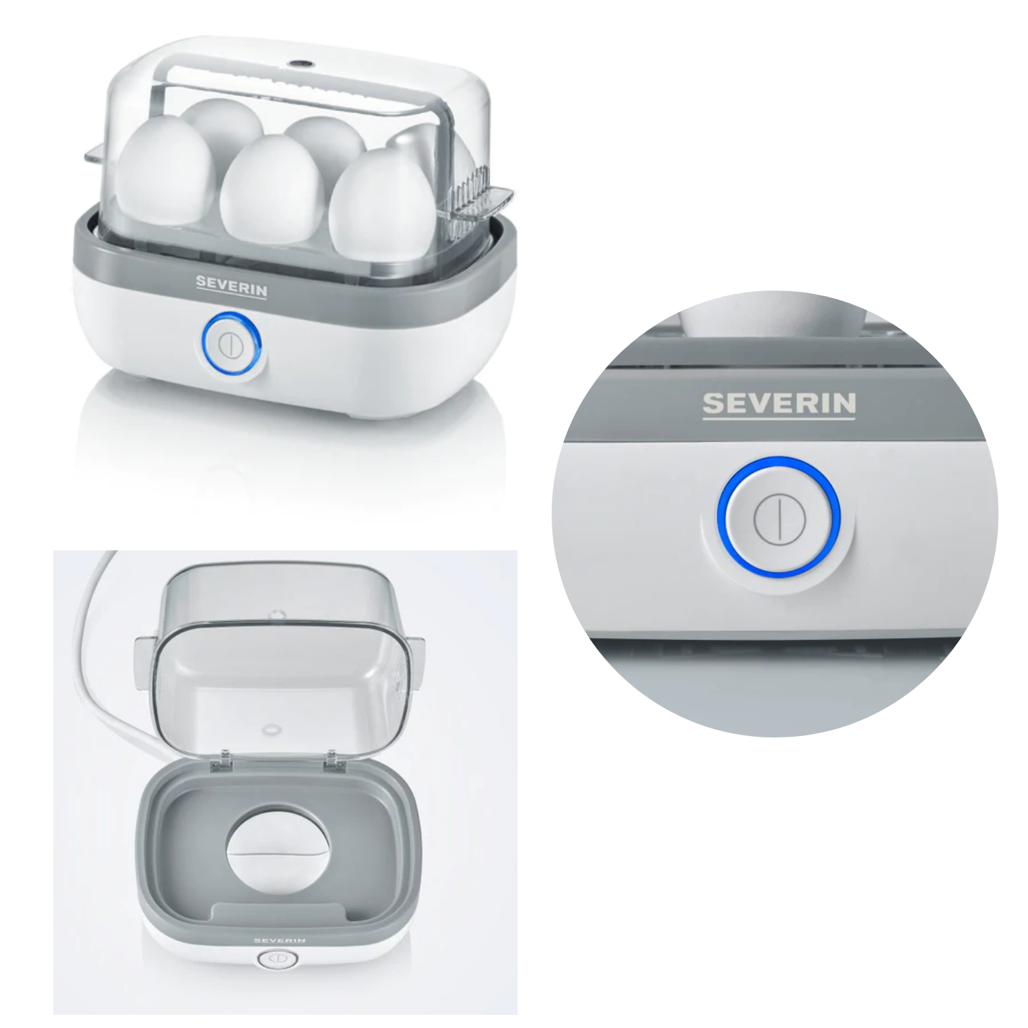 HERVIDOR DE HUEVOS SEVERIN EK 3164 6 UNIDADES BLANCO BPA FREE - 2