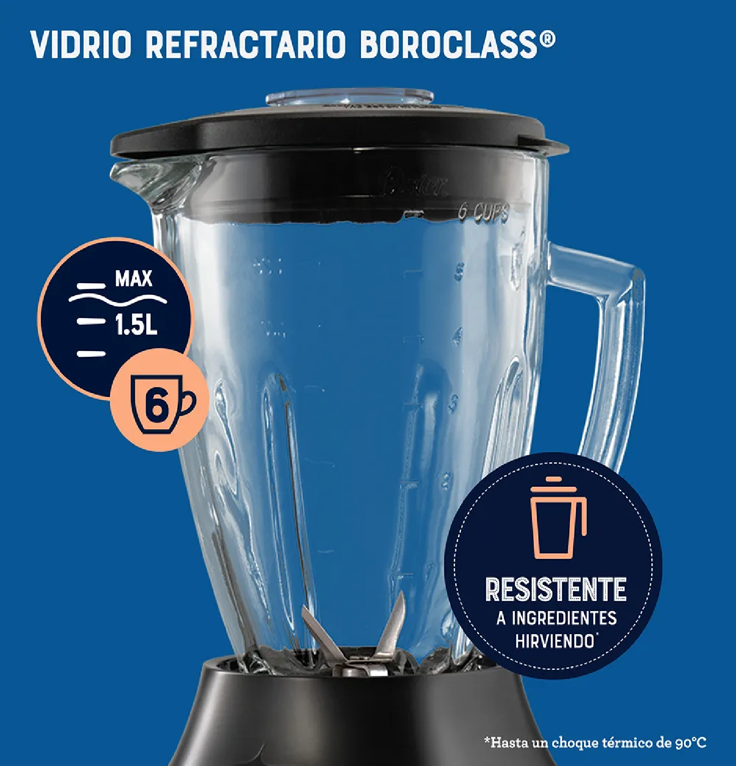 Licuadora Oster BLSTPEG-CPB de 1.5L con 6 Velocidades 600W – Rojo - 5