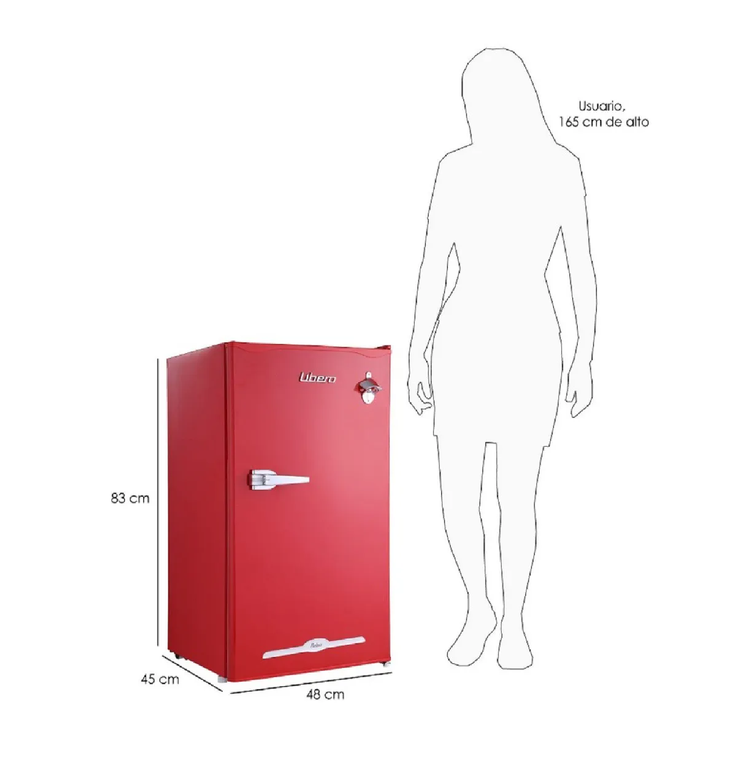 FRIGOBAR LIBERO 91L RETRO ROJO LFB-90R - 3