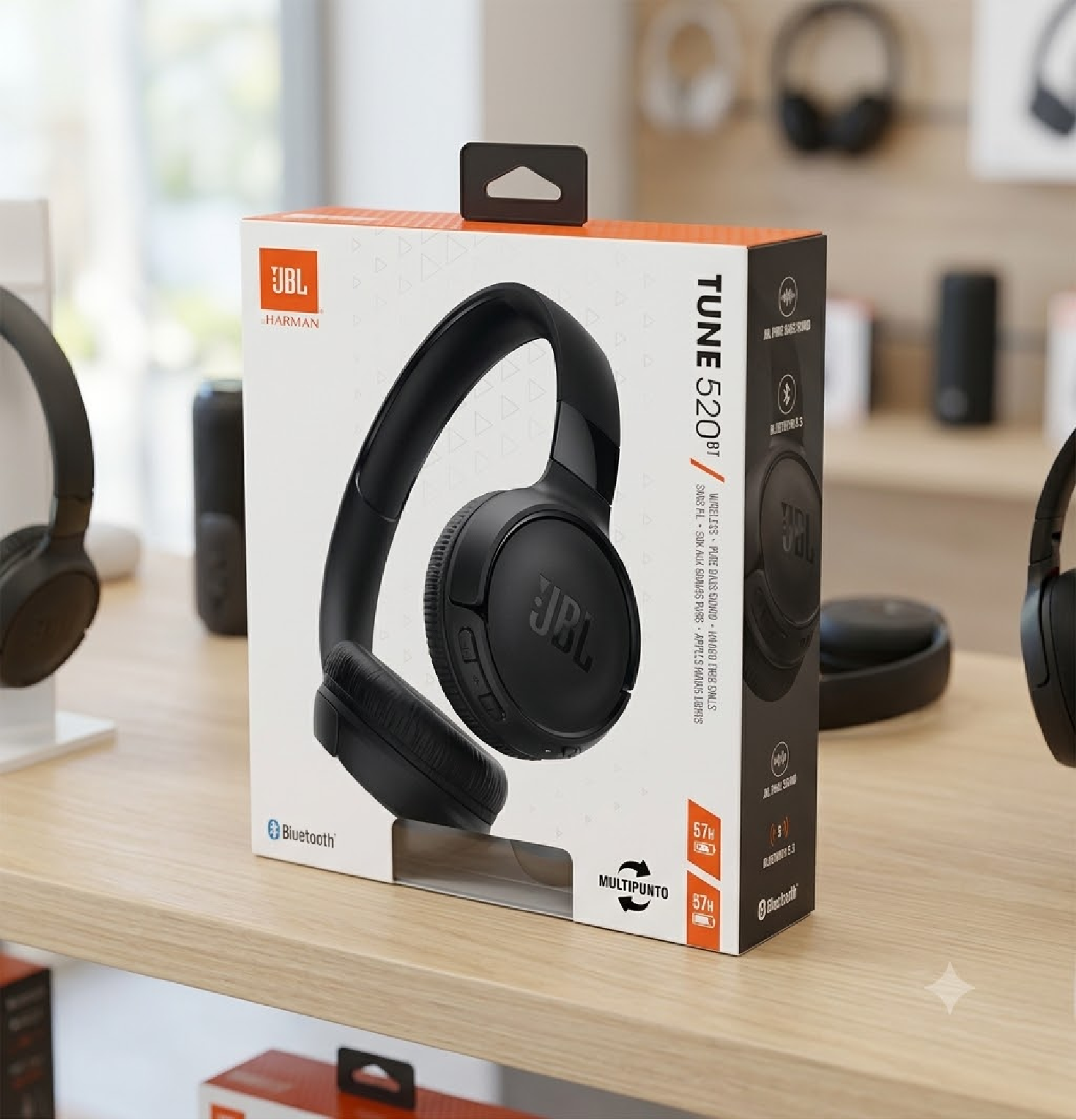 AUDÍFONOS JBL BLUETOOTH TUNE 520BT MULTIPOINT PURE BASS - 1
