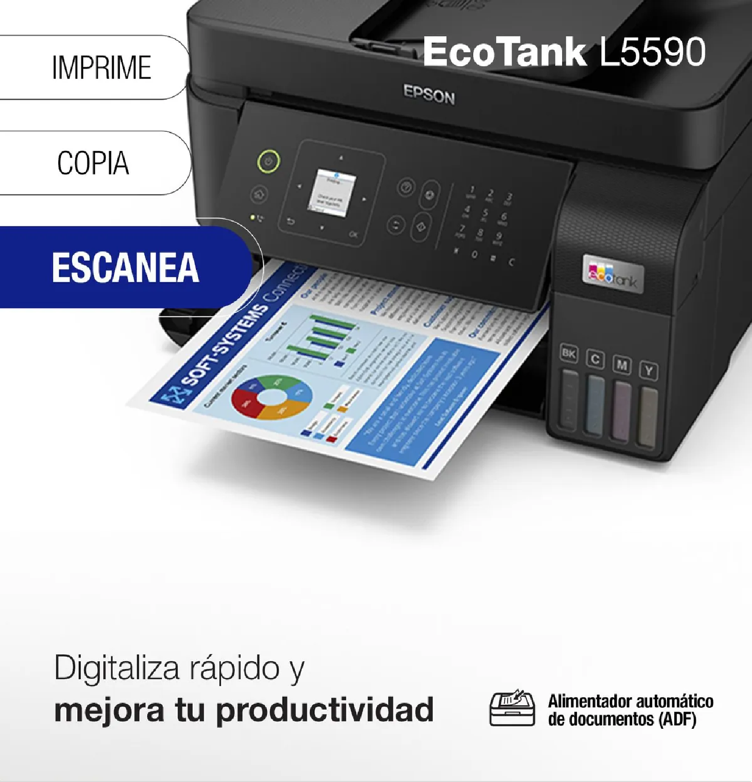 Impresora Multifuncional EPSON Ecotank L5590 Fax USB LAN Wifi - 3