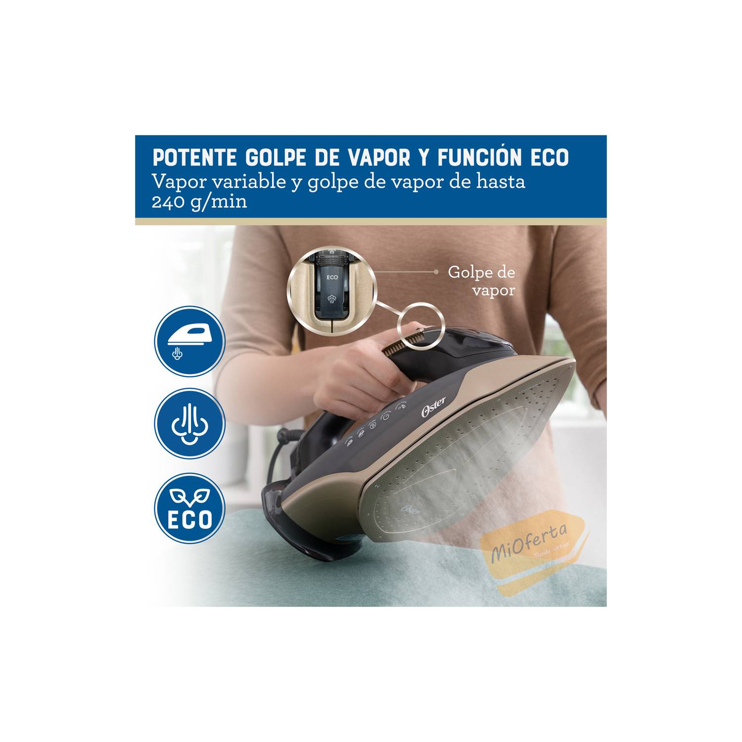 Plancha a Vapor Oster PressXpress con Apagado Automático GCSTPX9000B - 6