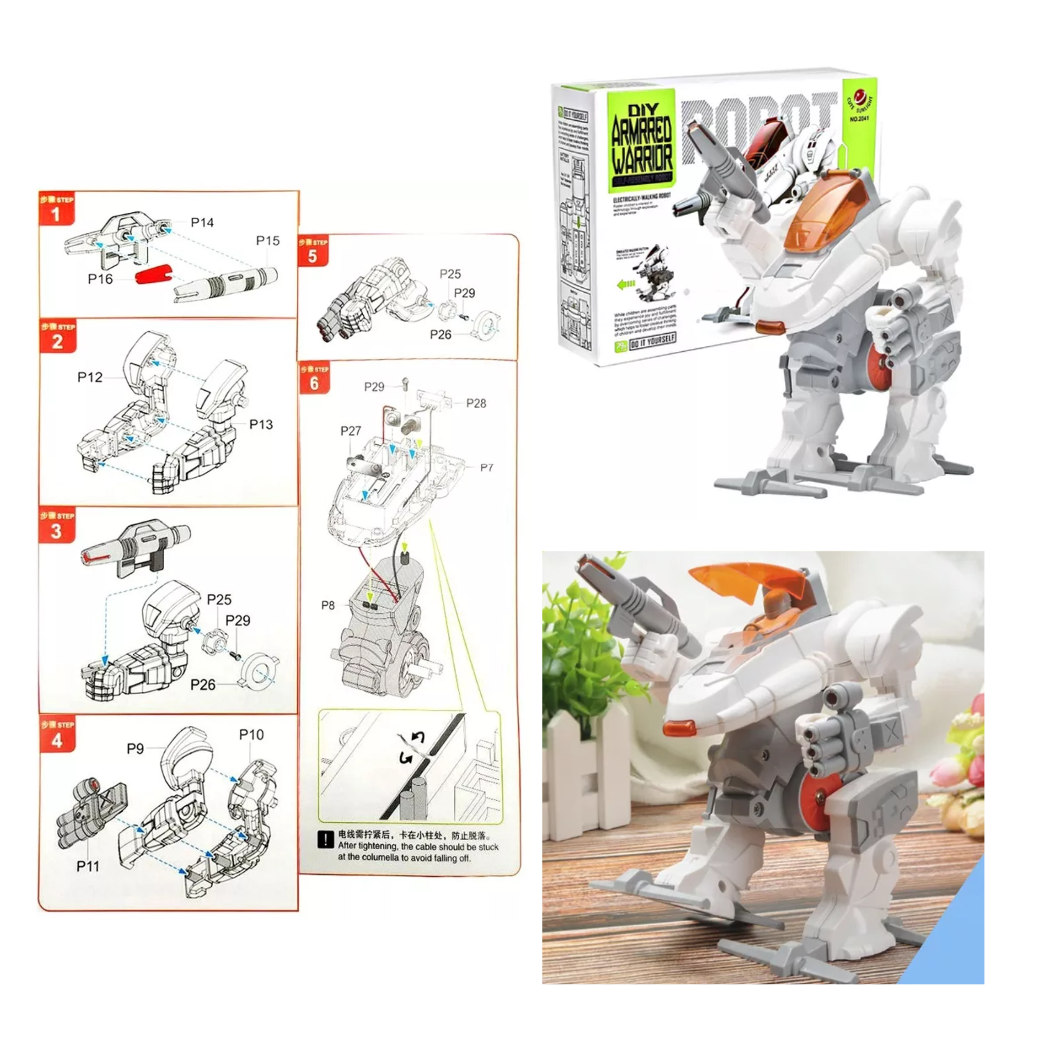 Robot Armable para Niños Guerrero Cute Sunlight - Blanco - 4