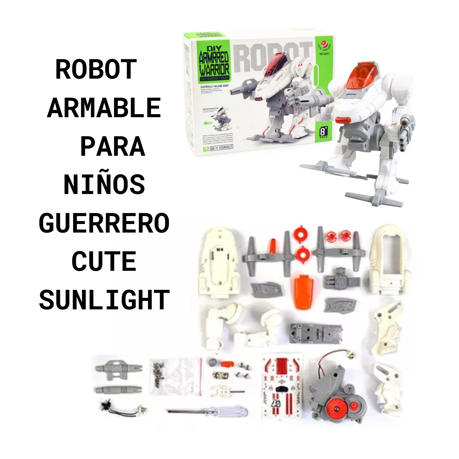 Robot Armable para Niños Guerrero Cute Sunlight - Blanco - 5