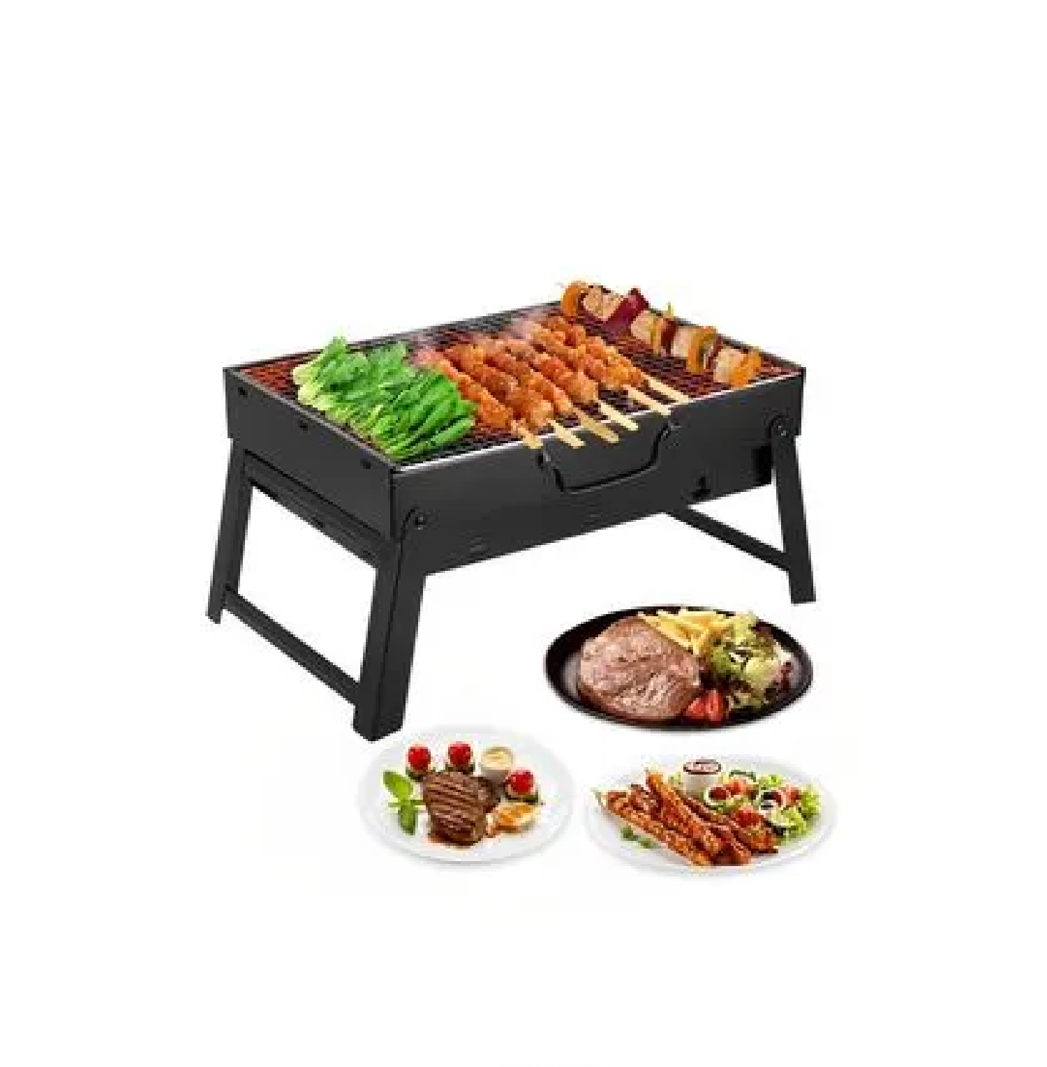 Mini Parrilla BBQ Portátil Plegable a Carbón de Mesa para Camping - 3