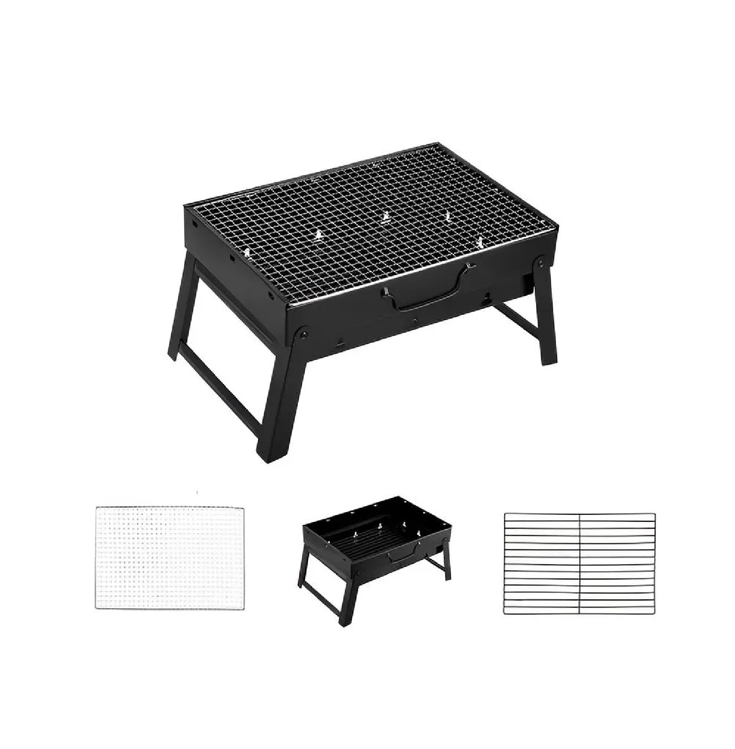 Mini Parrilla BBQ Portátil Plegable a Carbón de Mesa para Camping - 6