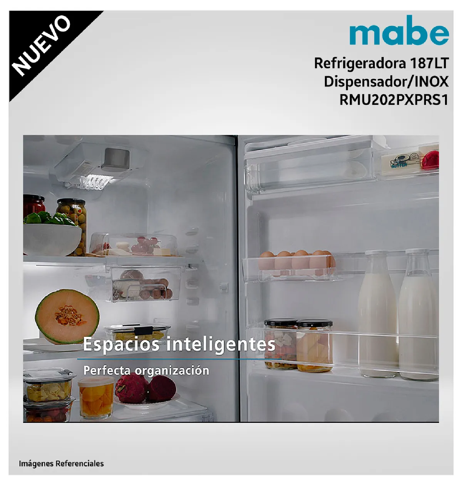 Refrigeradora Mabe 187LT RMU202PXPRS1 con Dispensador de Agua - Inox - 5