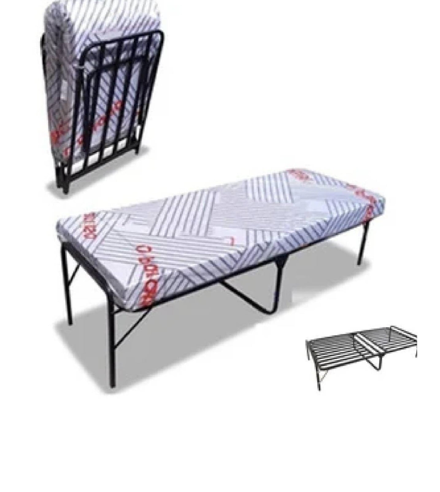 CAMA PLEGABLE 1 PLAZA Y MEDIA + COLCHÓN 7PULG - 1