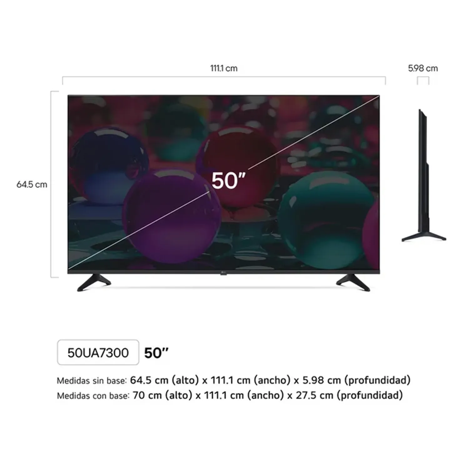 TELEVISOR LG 50” 4K UHD LED AI THINQ 2025 (50UA7300PSB) - 2