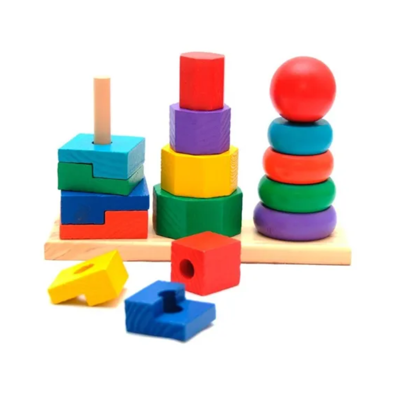 JUEGO DIDÁCTICO TORRE DE ENCAJE ARCO IRIS X3 - 1