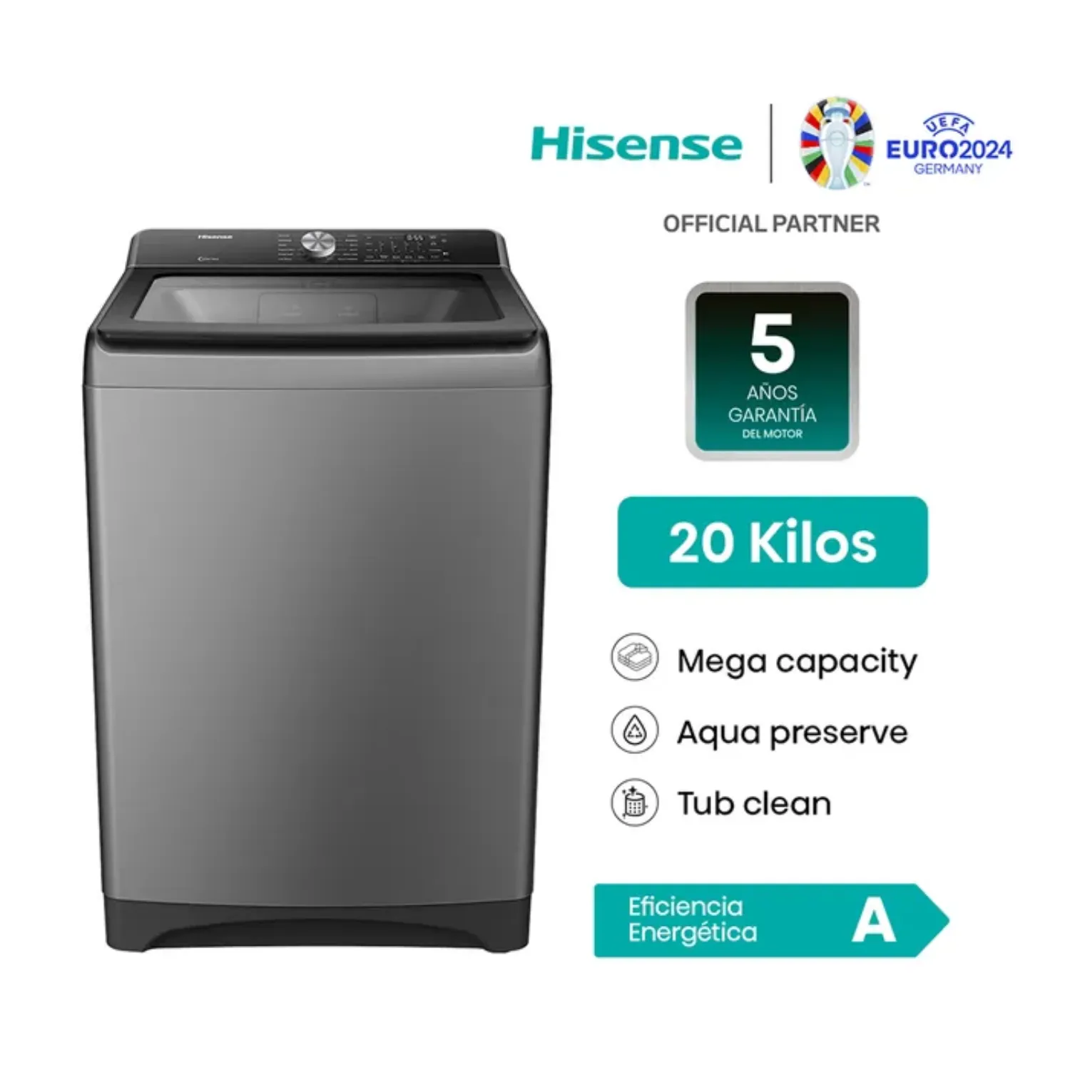 LAVADORA HISENSE 20KG CARGA SUPERIOR WT3T2023UT - 1