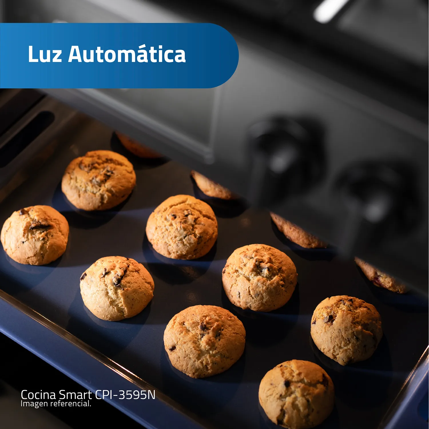 COCINA INDURAMA SMART CPI-3595N 30 BLACK STEEL - 5 HORNILLAS - 2