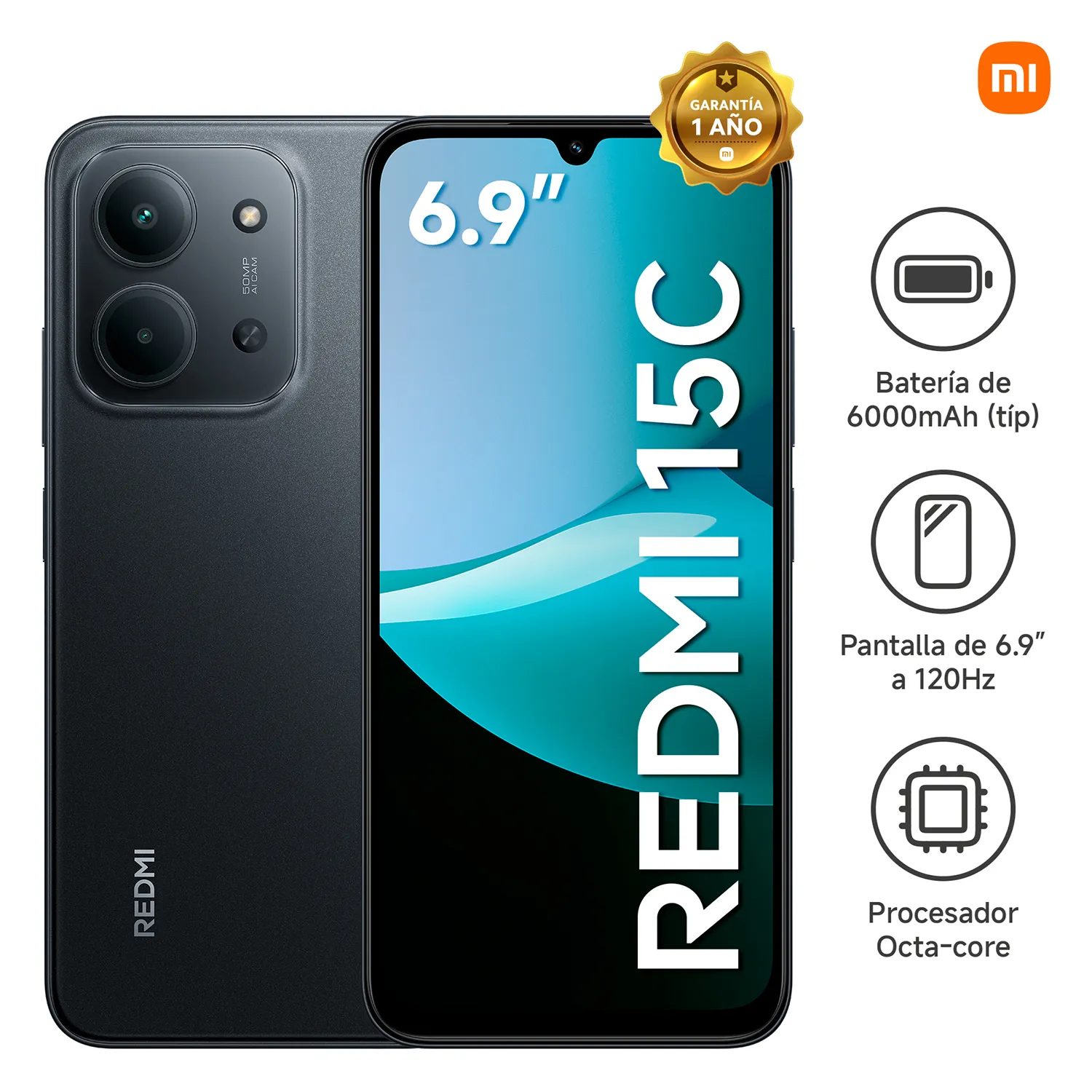 SMARTPHONE XIAOMI REDMI 15C 4GB RAM 256GB - MIDNIGHT BLACK - 1