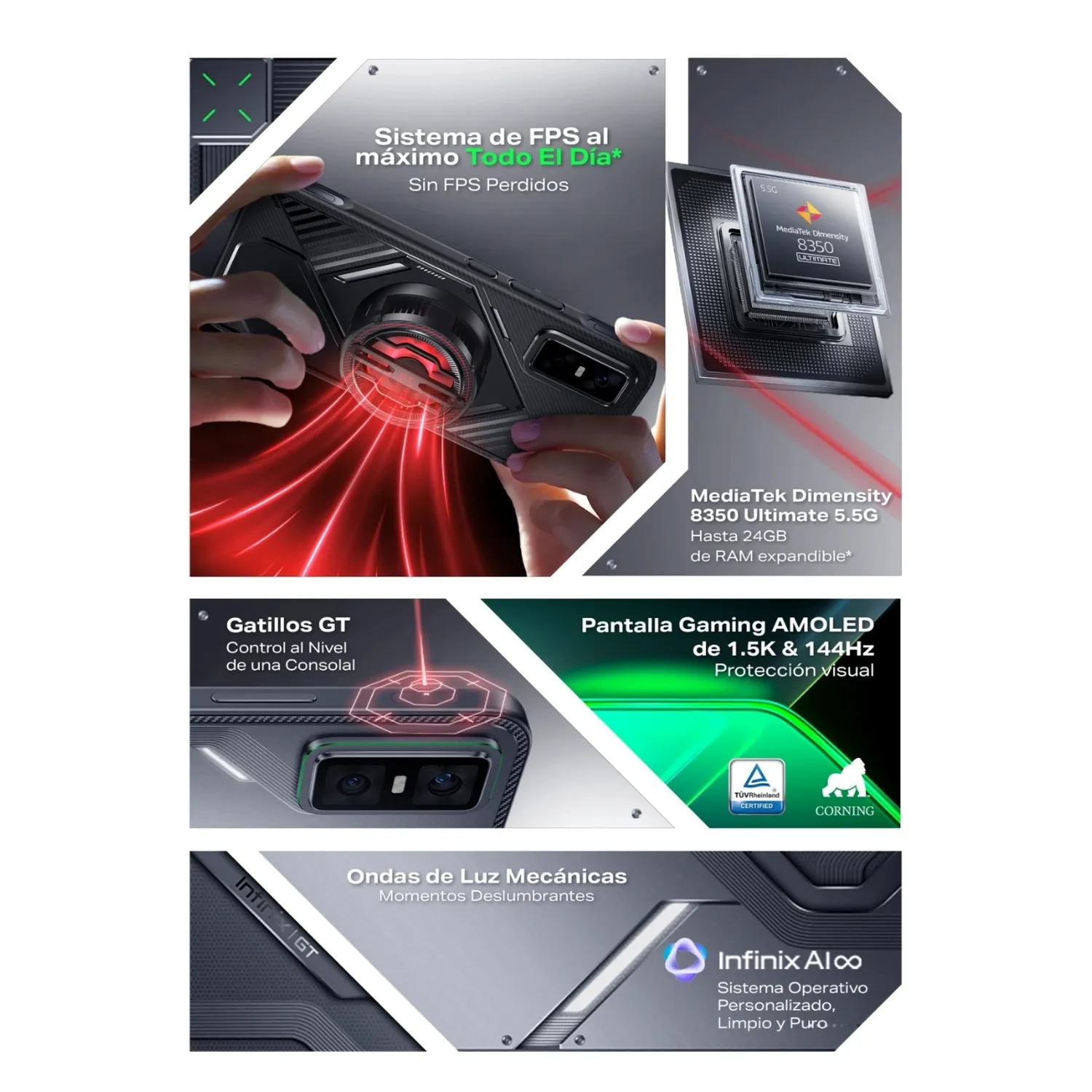 INFINIX GT 30 PRO 12GB+12GB 512GB DARK FLARE + KIT GAMING - 5