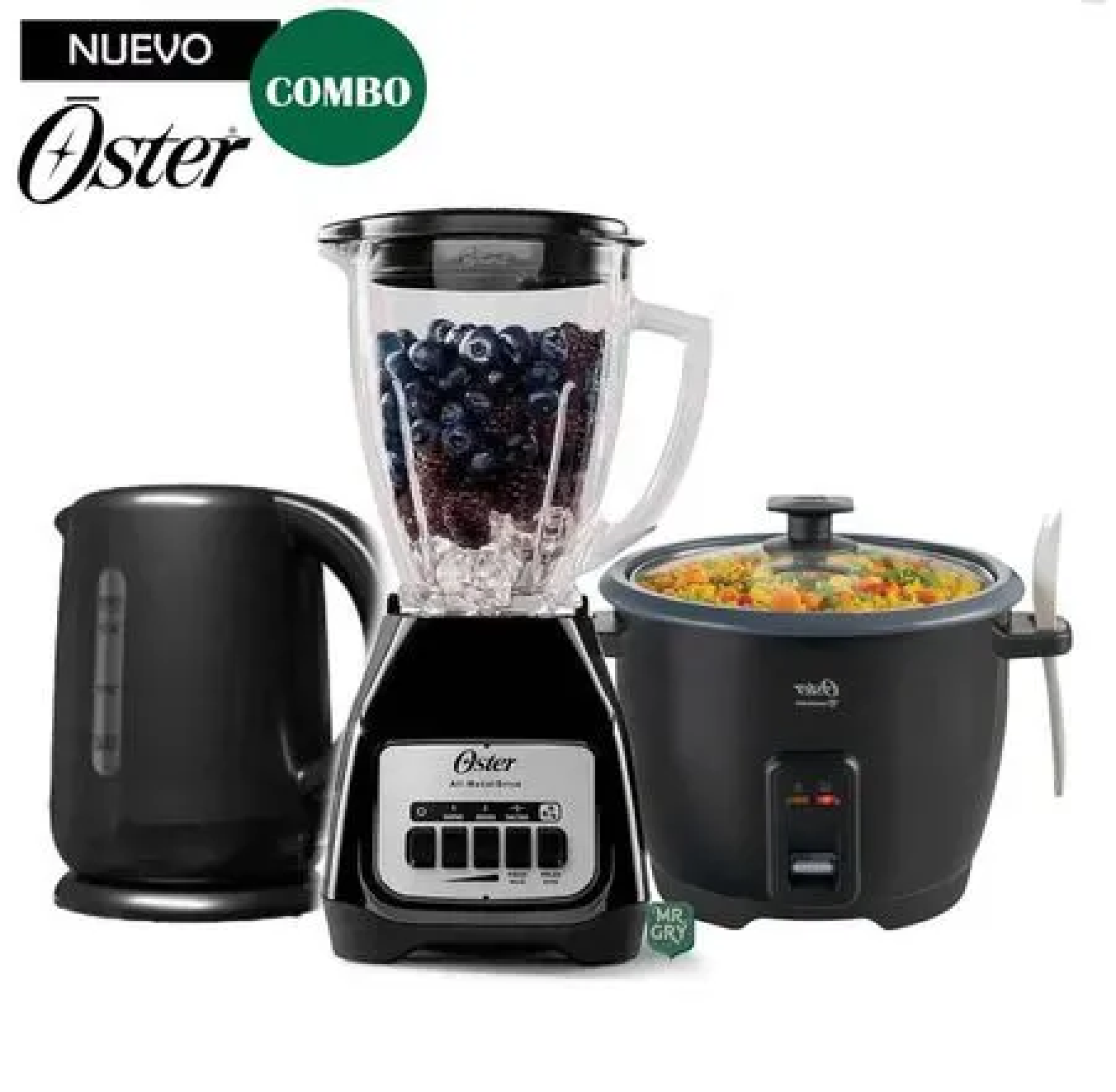 TRICOMBO OSTER LICUADORA BLSTKAGBPB + HERVIDOR + OLLA ARROCERA CKSTRCB10DFBLK - 1