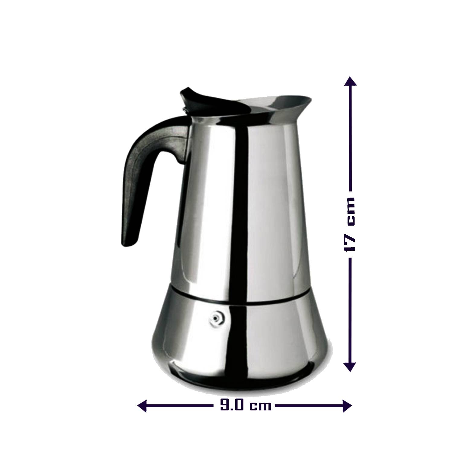 CAFETERA ITALIANA 4 TAZAS DE ACERO INOXIDABLE ESPRESSO MAKER - 1