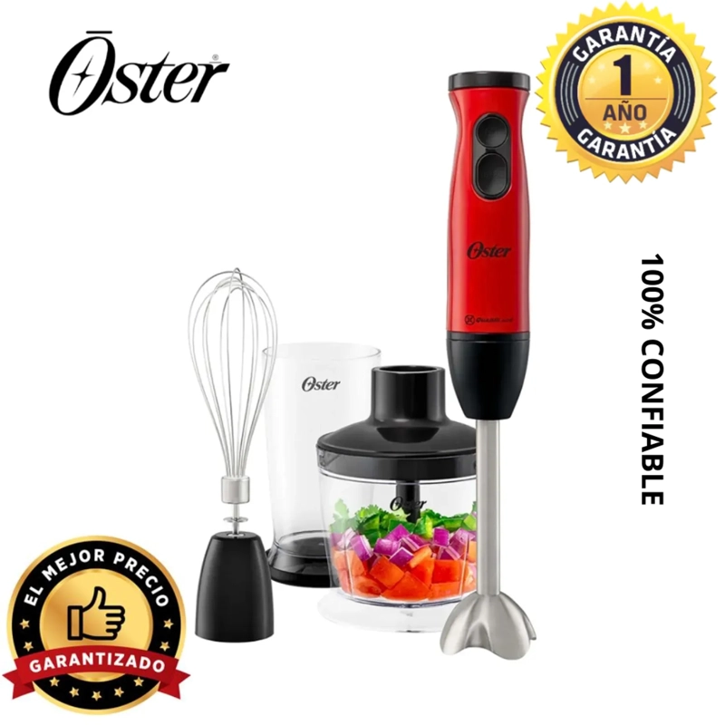 BATIDORA DE INMERSIÓN OSTER FPSTHB460A 400W CUCHILLA QUADBLADE – ROJO - 1