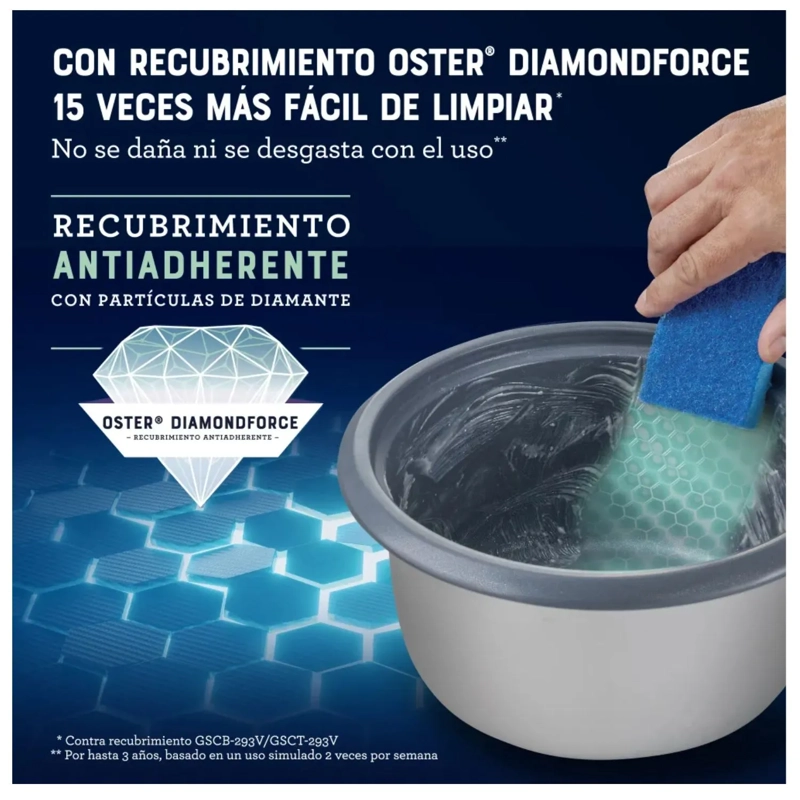 OLLA ARROCERA OSTER CKSTRC15DFBLK 2.8L CON VAPORERA Y FUNCIÓN SOFRITO - NEGRA - 4
