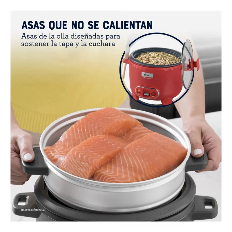OLLA ARROCERA OSTER SOFRITO Y VAPORERA DIAMONDFORCE 3 EN 1 CKSTRC10DFPNK - ROJO - 3