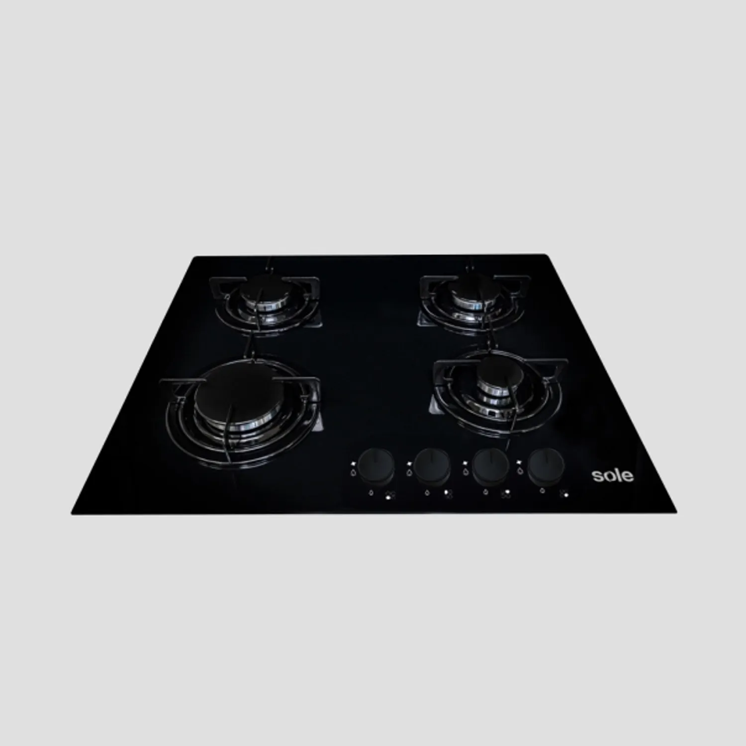 COCINA EMPOTRABLE A GAS SOLE SOLCO049 4 HORNILLAS 60 CM - NEGRO - 3
