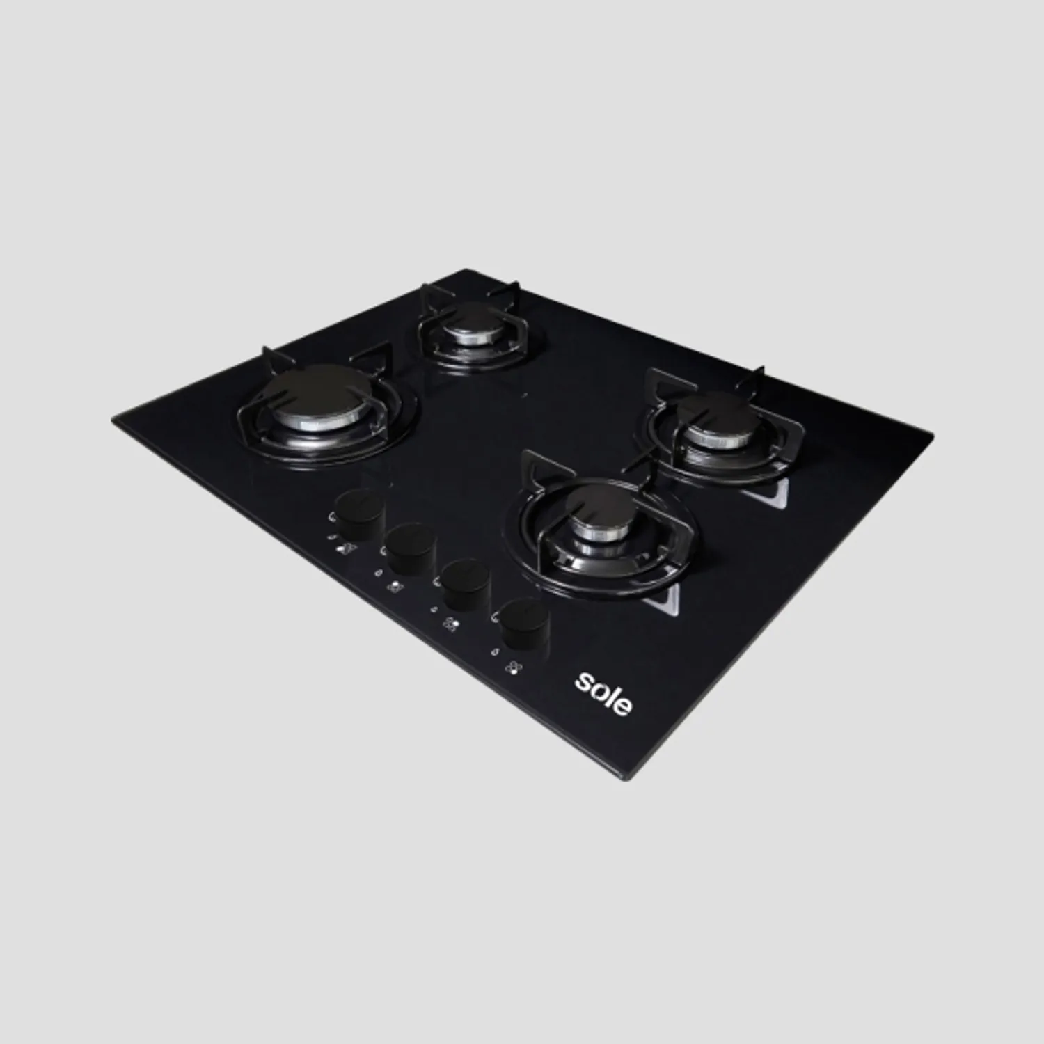 COCINA EMPOTRABLE A GAS SOLE SOLCO049 4 HORNILLAS 60 CM - NEGRO - 4
