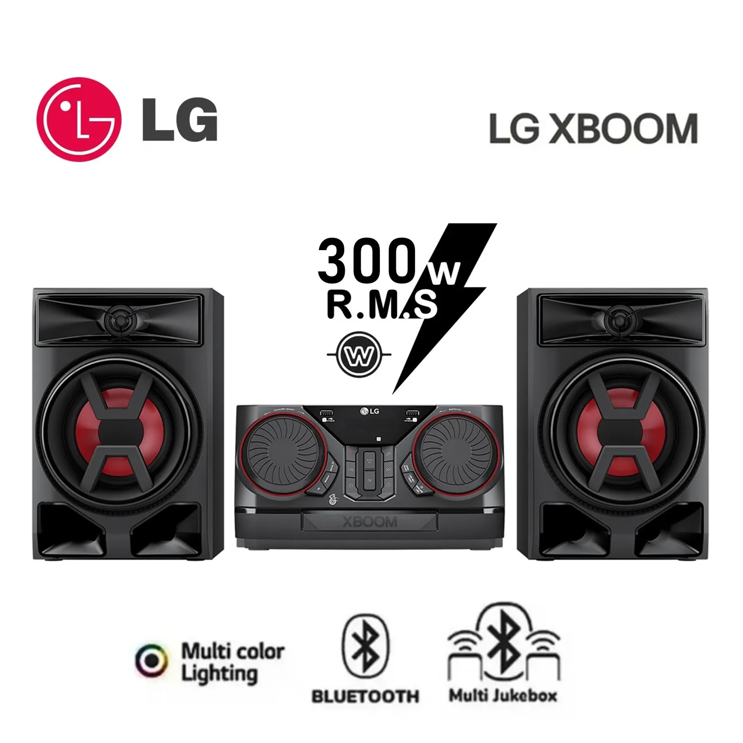 MINICOMPONENTE LG XBOOM CON MULTI BLUETOOTH 300W CK43N - NEGRO - 1